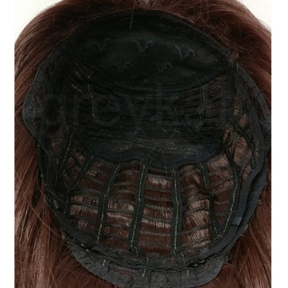 Dark Auburn heat safe long straight wig 17\